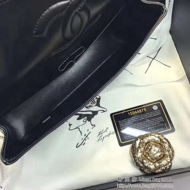 香奈兒CHANEL 升級版A1112小羊皮金銀鏈條單肩斜挎包 DSC1056